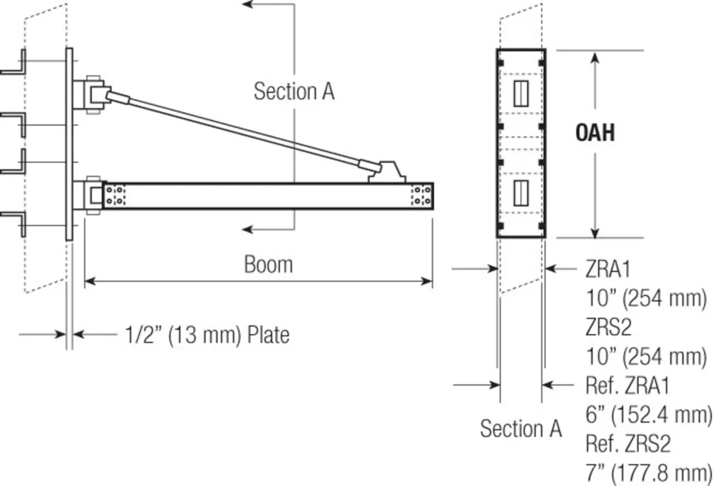 Wall Mounted ZRA1 (Light) Jib Cranes - 220° - Image 3
